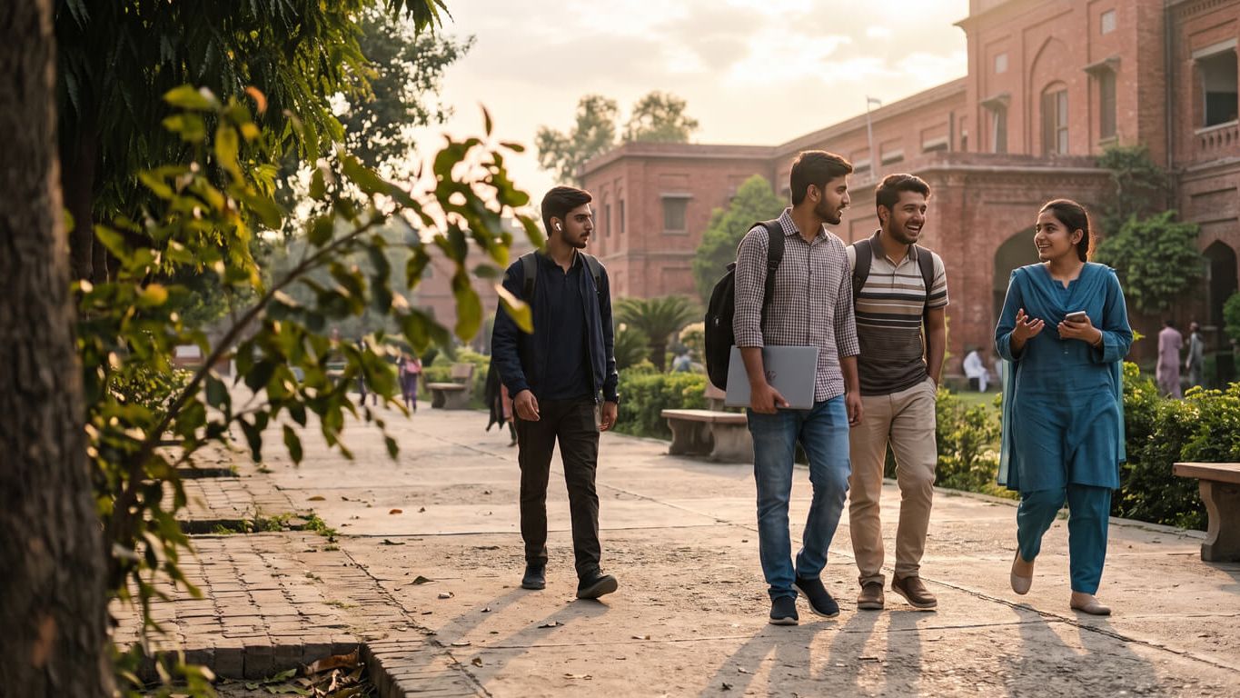 Pakistani university students studying computer science and AI