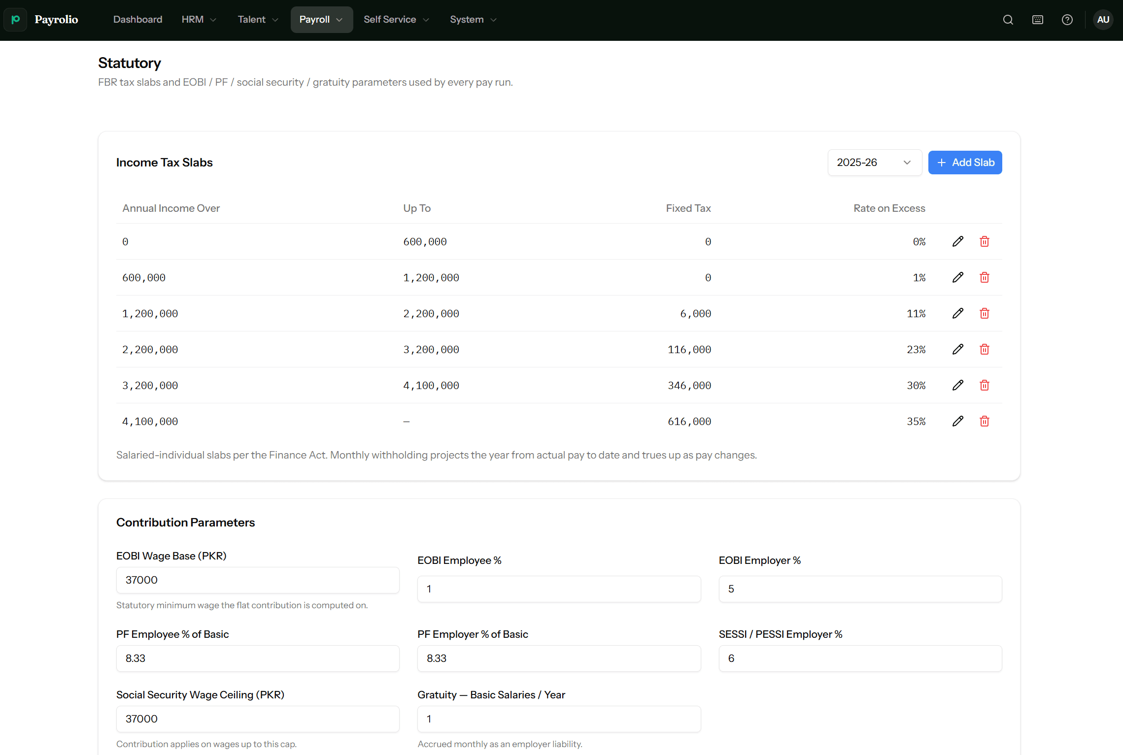 Payroll Engine & Statutory Compliance